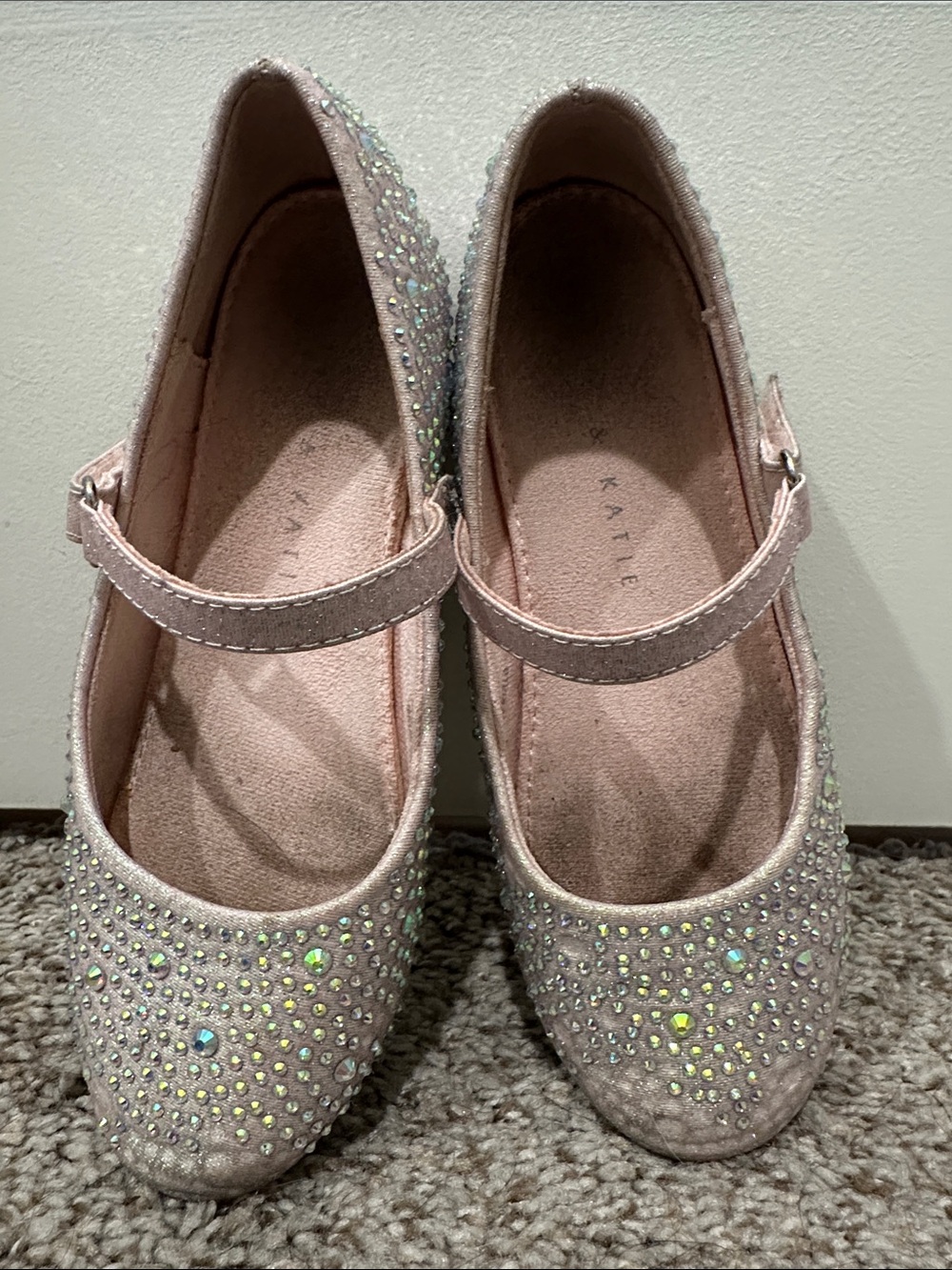 Kelly & Katie Pink Crystal Mary Jane Dress Shoes